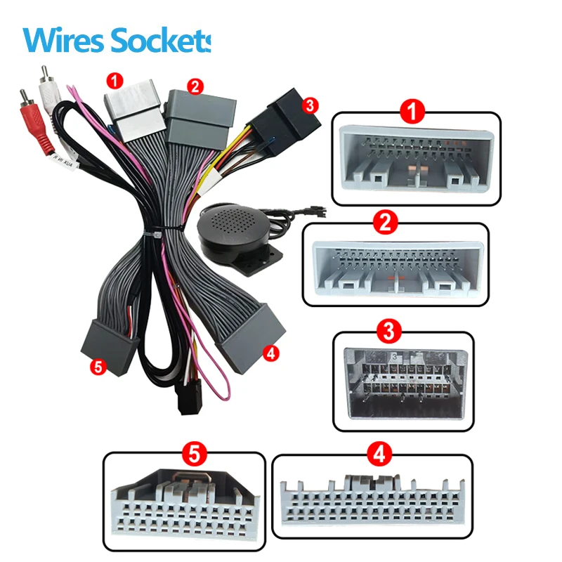 Autoradio Android Per Honda Acura MDX 2007-2013 16 pin Cablaggio Spina Cavo di Alimentazione adattatore