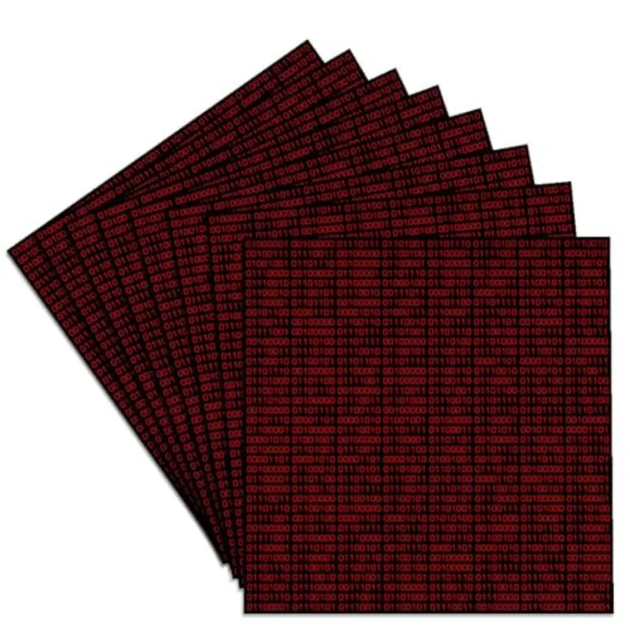 

CST_35448_4 Binary Code-Black and Red-Ceramic Tile Coasters Set of 8