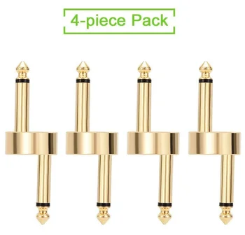 Rowin גיטרה דוושת מחבר דוושת מצמדים ישר סוג 4 Pcs TS נחושת זכר מחבר עבור אפקט דוושות