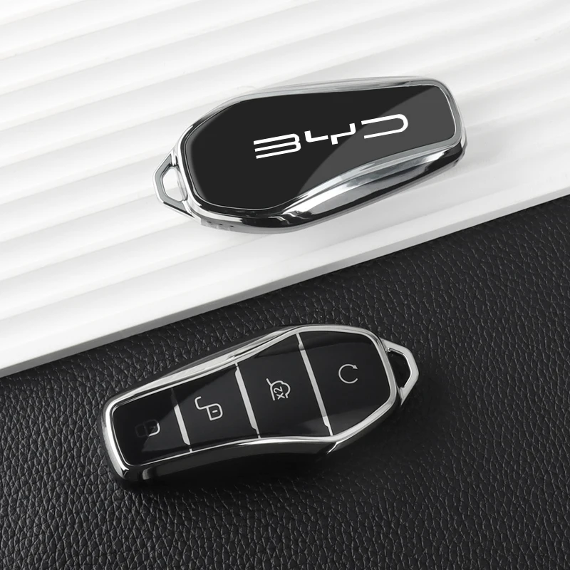 

New Soft Transparent TPU Car Key Case for BYD Atto 3 Han EV Dolphin Tang Dm Qin Plus Song ProMAX Yuan Auto Key Car Accessories