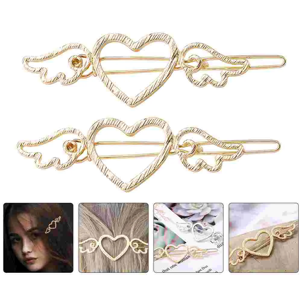 

4 PCS Hair Pin Heart Wing Clip Wedding Accessories Alloy Barrette Bobby Bridesmaid Hairpin