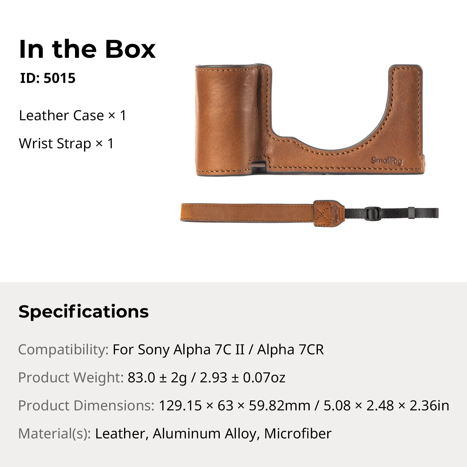 SmallRig A7C II / A7CR Camera Lederen Case Kit voor Sony Alpha 7C II/Alpha 7CR Retro Stijl Lederen Camera Halve Case met Polsband