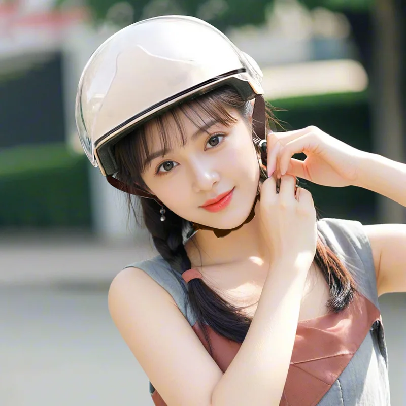 Retro Cocked Tail Motorcycle Helmet for Men and Women Four Seasons Prince Cruise Helmet Riding Personality Half Helmet 2