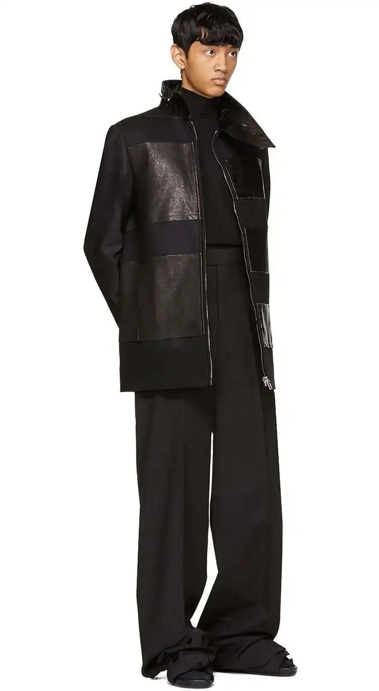 Pant Casual Vintage Suit Male Streetwear Fashion Loose Straight Men Japan Korea Style Trousers Zipper Fly Full Length Midweight