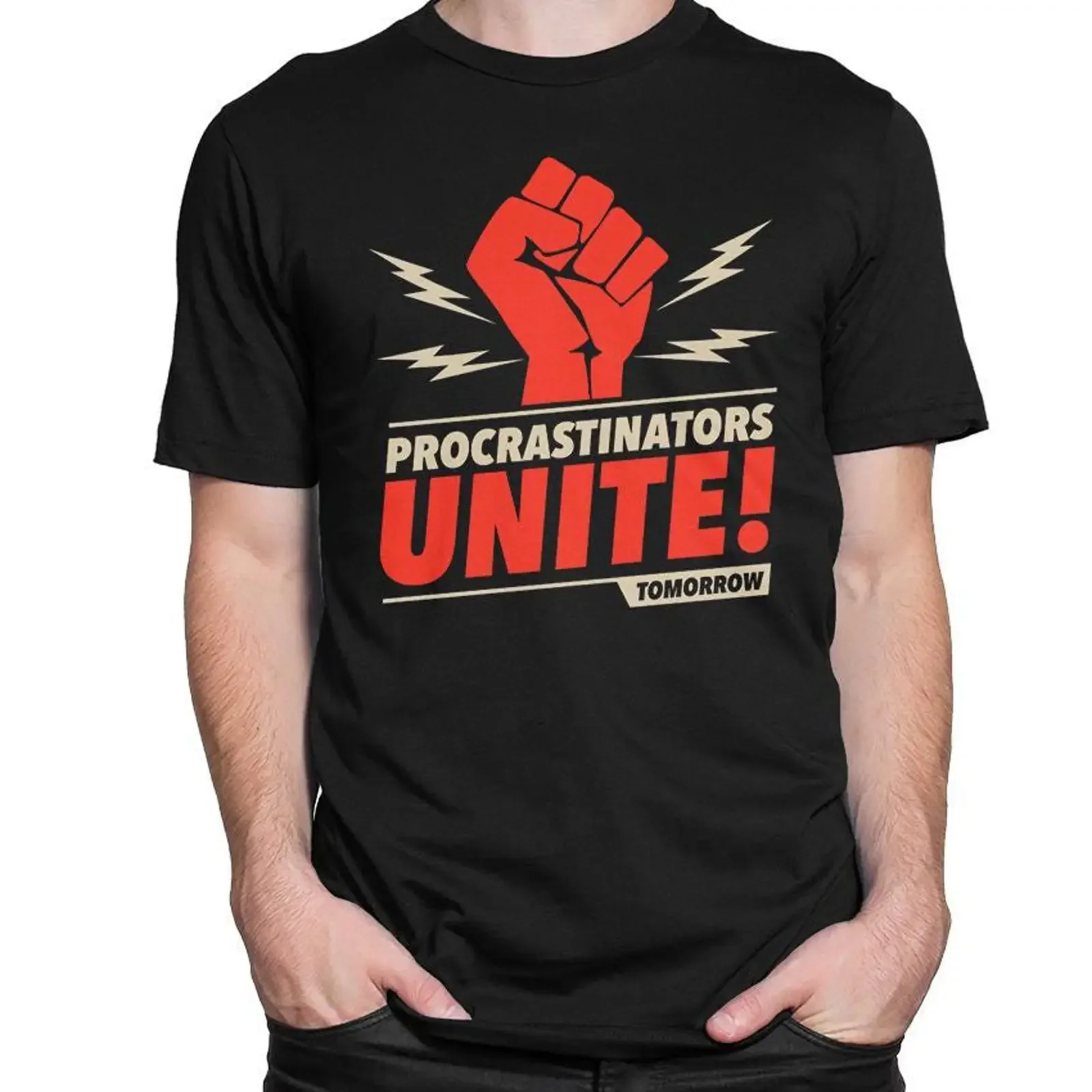 Procrastinators Unite Tomorrow Funny T Shirt Men's and Women's Sizes vintage Washed Slightly Versatile Breathable
