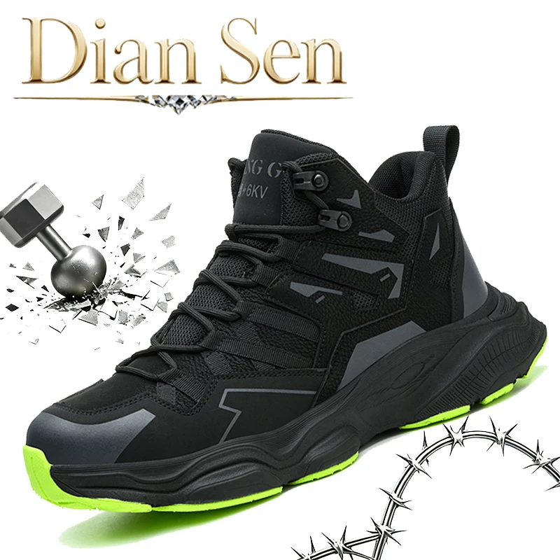 All-Season Casual Footwear Indestructible Work Safety Shoes Mens Steel Toe Sneakers Lightweight Breathable Boots for Warehouse