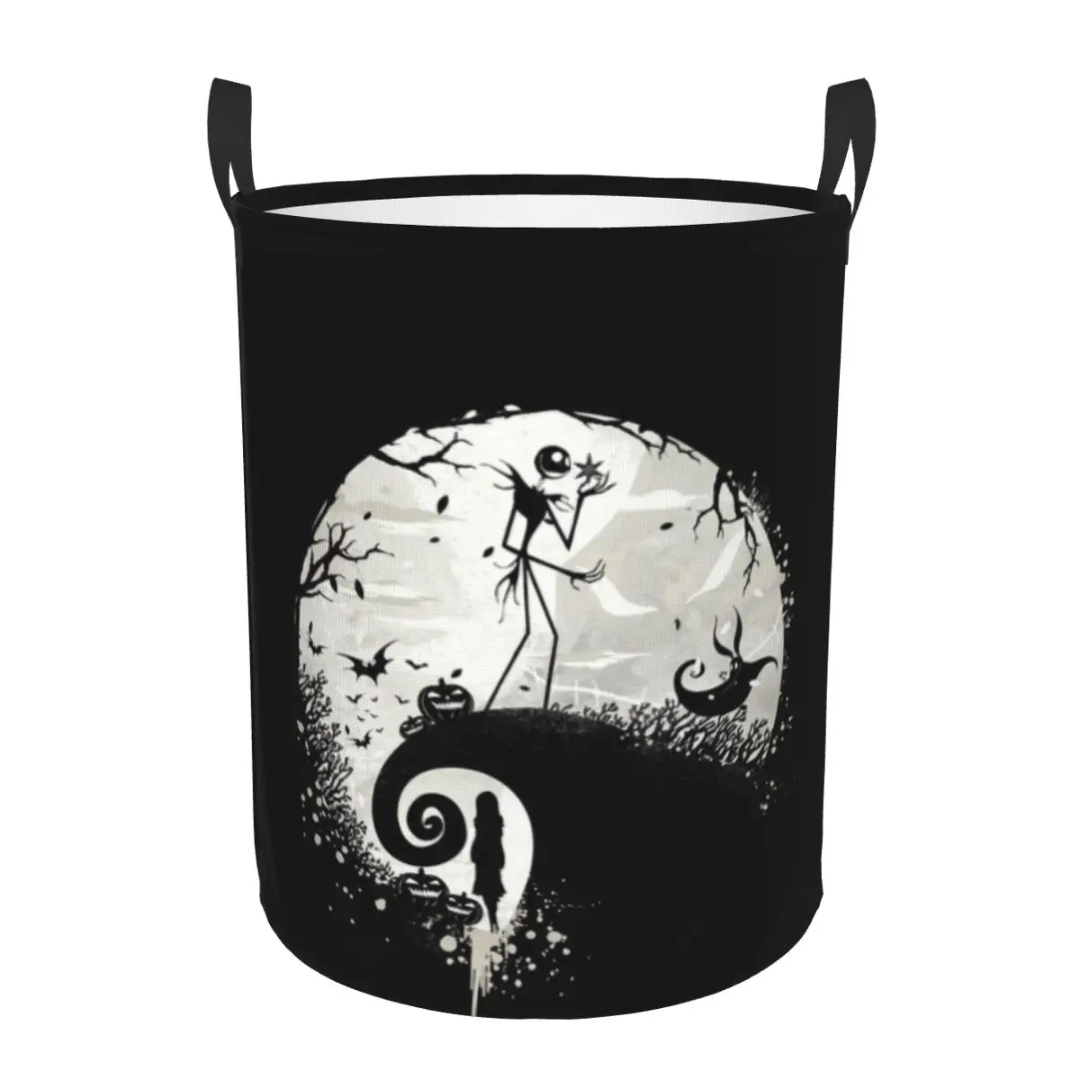 Custom The Nightmare Before Christmas Laundry Basket Collapsible Jack Skellington Clothing Hamper Toys Organizer Storage Bins