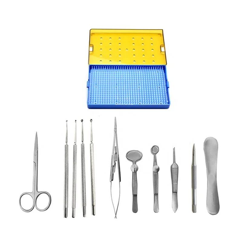 

Stainless Steel 12pcs Chalazion Instrument Set for Ophthalmic Surgery with Sterilization Box Case