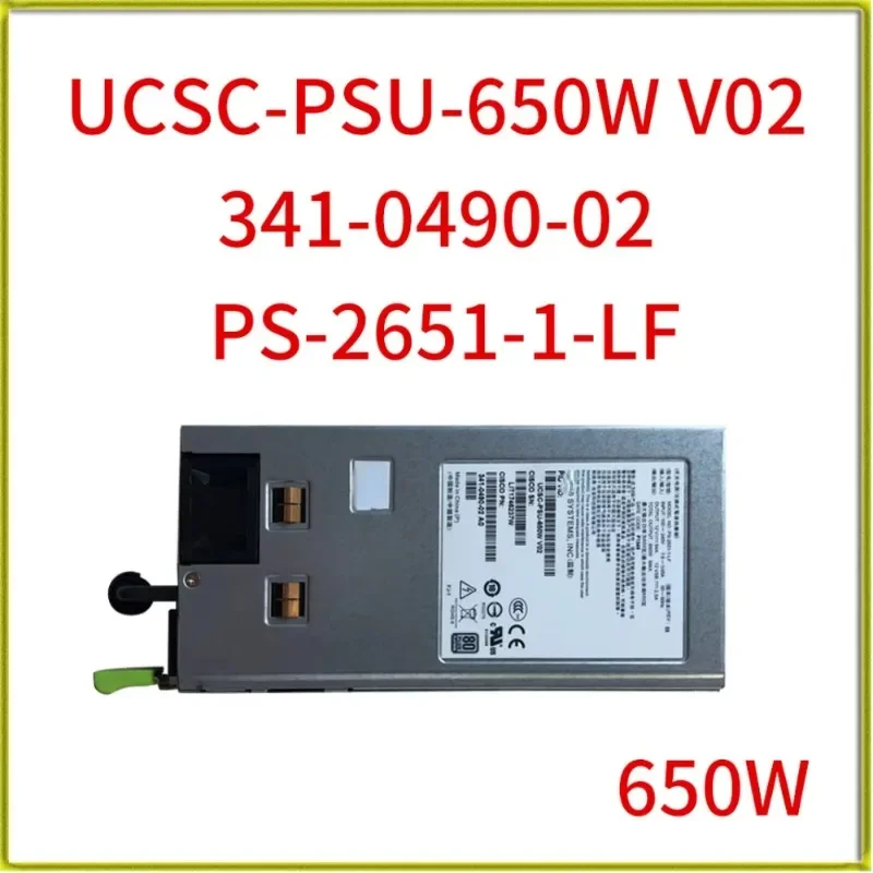 650W UCSC-PSU-650W V02 DPS-650AB-2 A 341-0490-02 PS-2651-1-LF para fuente de alimentación del servidor C240 C220 M3