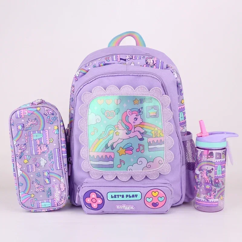 Genuine Australian Smiggle Music Pony Student Backpack Kindergarten Backpack Crossbody Wallet Pen Bag Lunch Box Water Cup