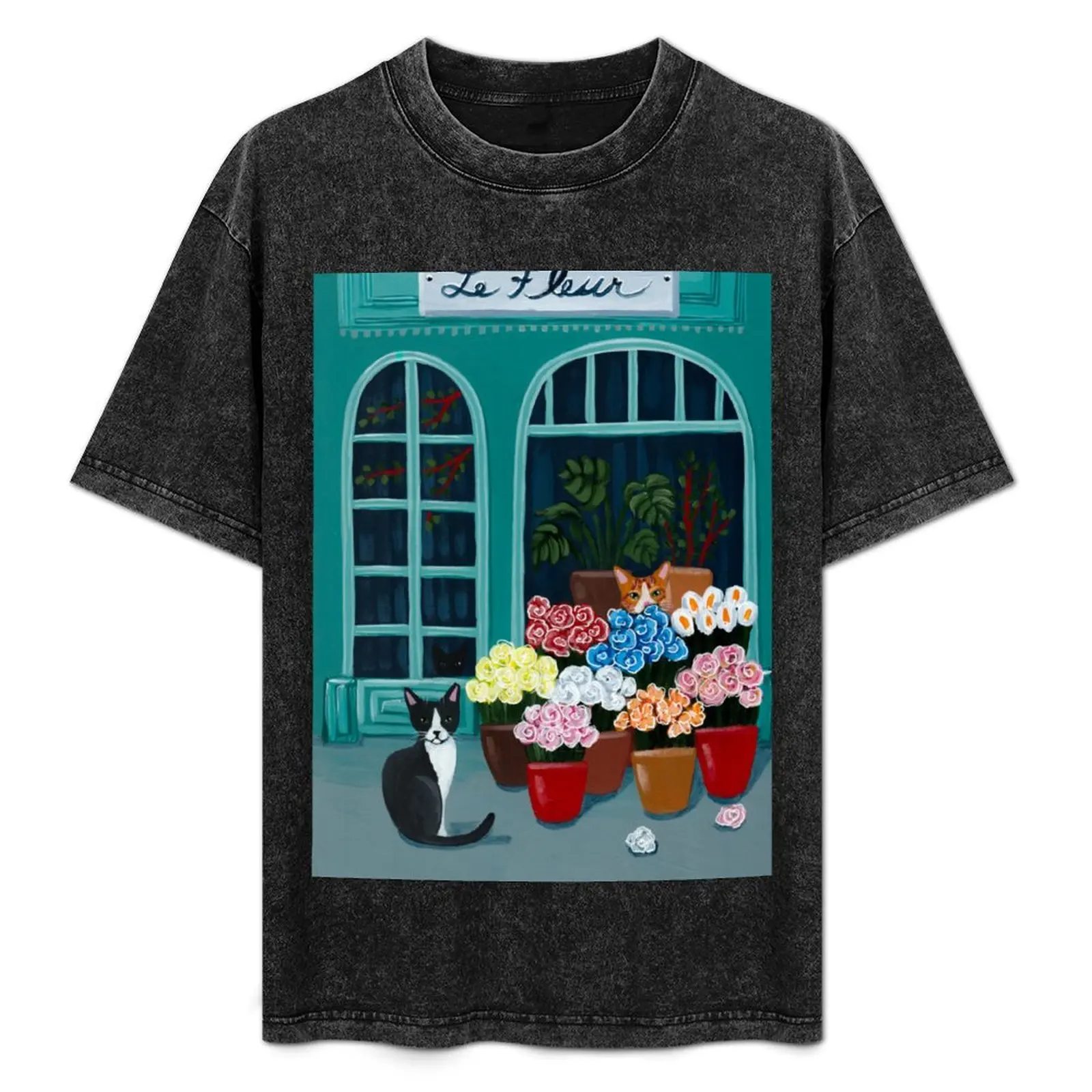 

The Flower Shop Cats T-Shirt Vintage Style Printed Top