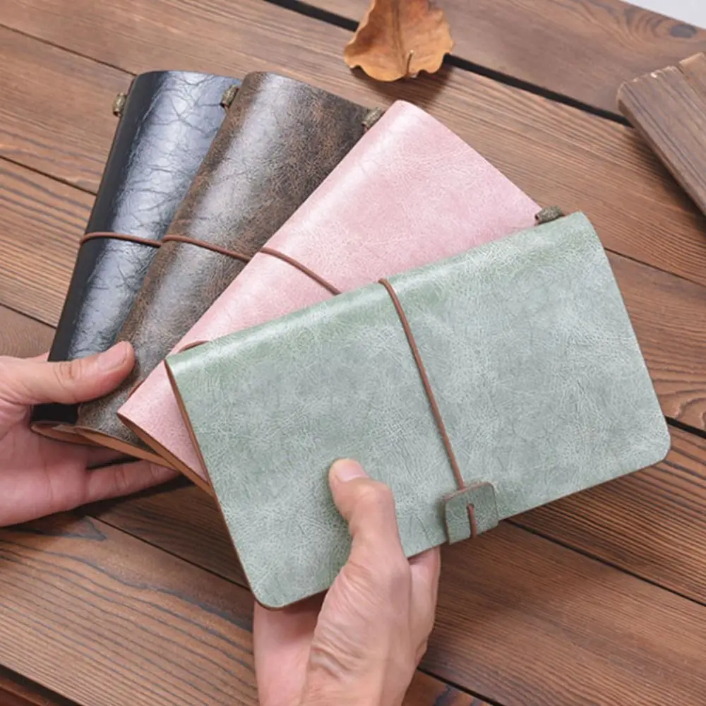 Business Portable Leather Notebook Hand Ledger Exquisite Diary Book Stationery Hardcover Notepad School