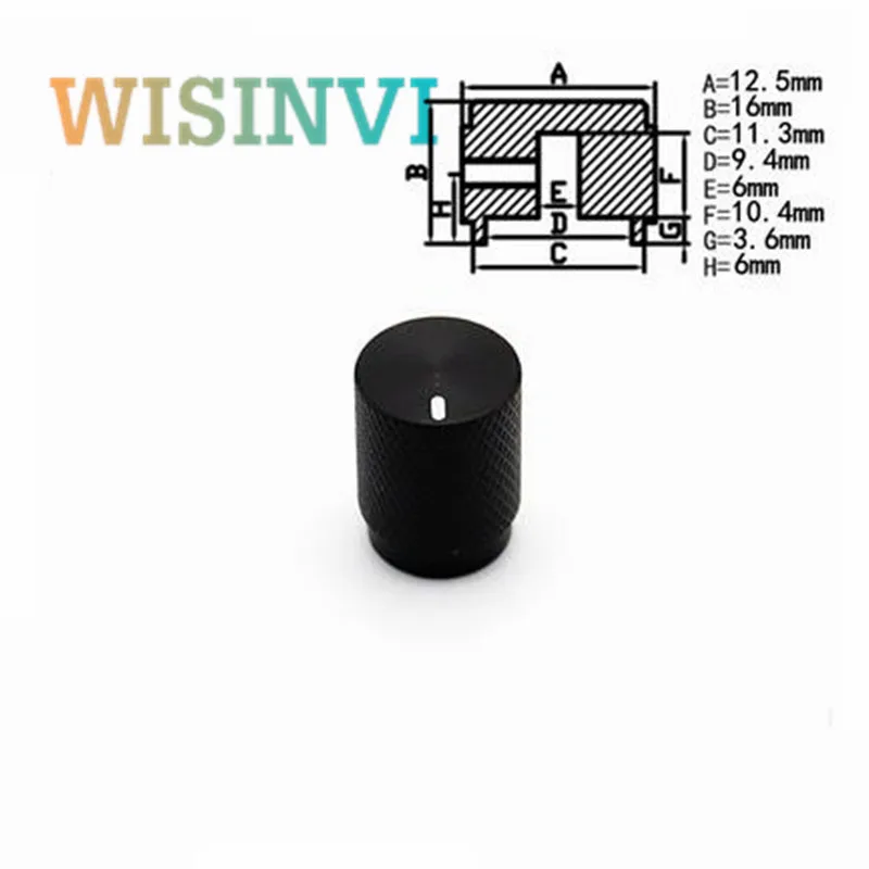 5 Stück 12,5 x 16 mm Potentiometer-Drehknöpfe aus massiver Aluminiumlegierung für Audio-Verstärker, Chassis, Leistungsverstärker, Einstellkappe, rundes Loch 6 mm – Detail 7