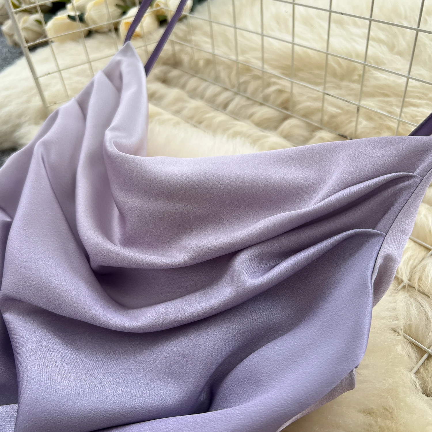 ヴィンテージエレガントなサテンスイング襟背中の開いたドレス韓国のファッションロングドレスホットスウィート女性ファッションプリーツドレス