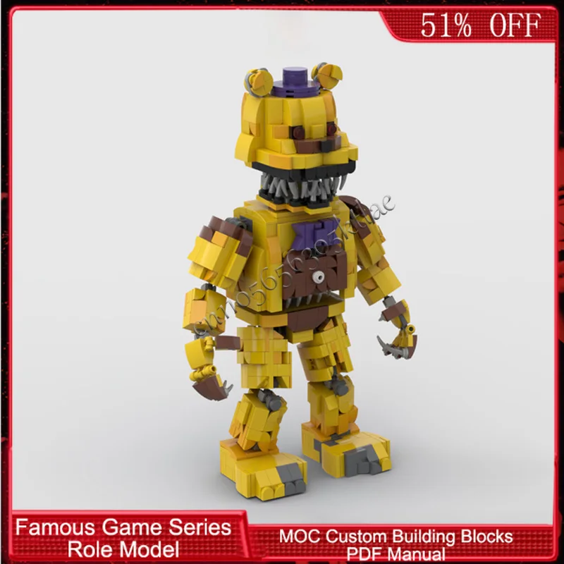 890 PCS Série de Personagens de Jogos Populares Frightfu Dream Bear Golem MOC Personalizável Bloco de Construção Modular DIY Brinquedo Presente de Aniversário