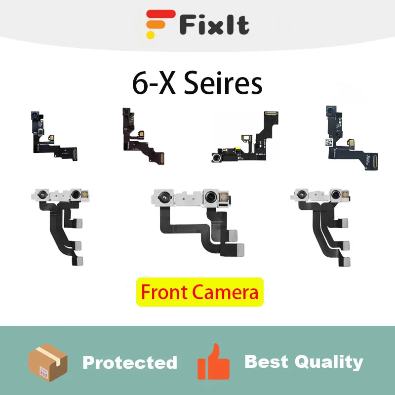 

For Iphone Front Camera 6 6S 6SP 6P 7 7P 8 8P X XS XS MAX XR Facing Camera Replacement Lens Metal Case Flex Cable