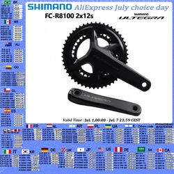 Shimano ULTEGRA R8100 Crankset 2x12s Road Bicycle 165mm 170mm 172.5mm 50-34T 52-36T Hollow Integrated Speed Crank For Road Bike