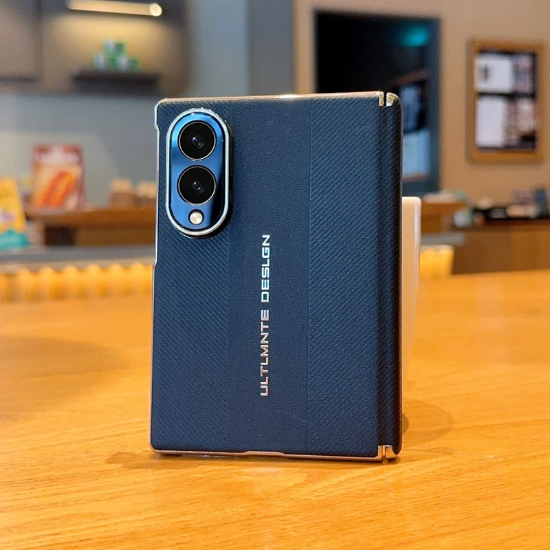 For Samsung Galaxy Z Fold 8 ZFold8 5G Case Luxury Electroplated Matte Leather Shockproof Protection Hard Back Cover Accessories