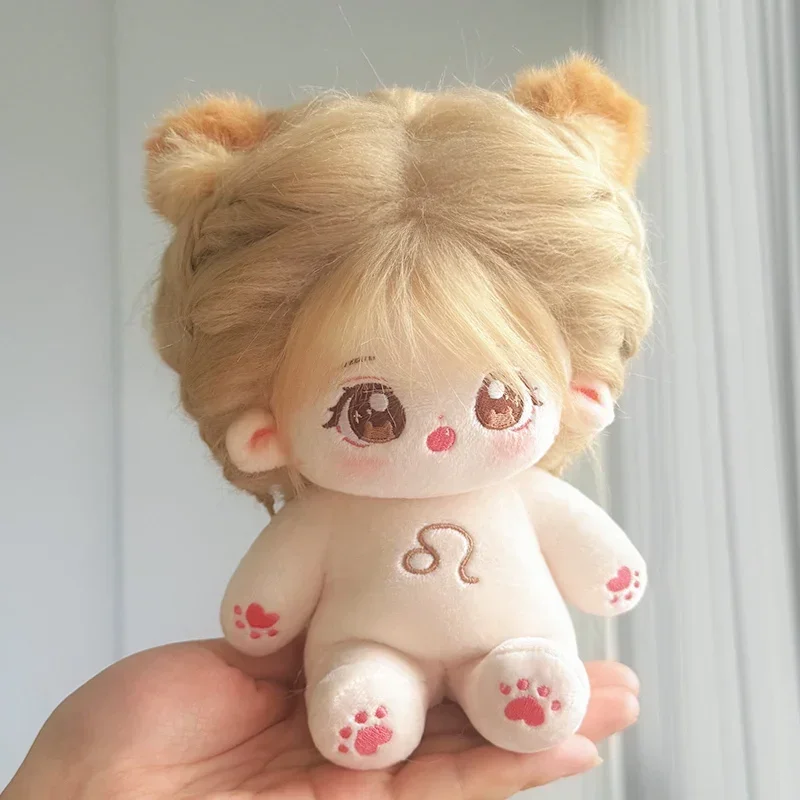 20cm Kawaii Plush Cotton Doll Cute Lovely Naked Stuffed Toy DIY Zodiac Idol Dolls Girls Kids Girlfriends Collection Gift