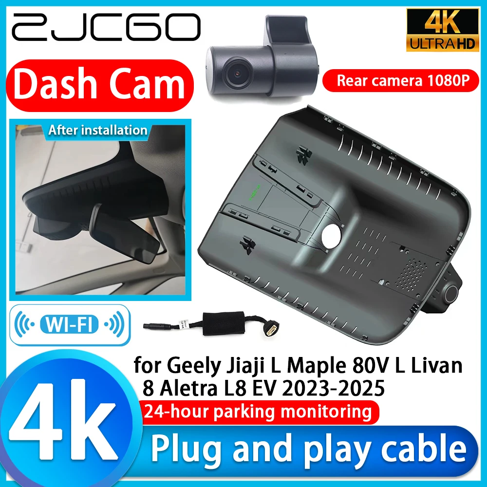 

for Geely Jiaji L Maple 80V L Livan 8 Aletra L8 EV 2023-2025 4K DVR Dash Cam Car Camera UHD Sony Lens 24h Monitor Video Recorder
