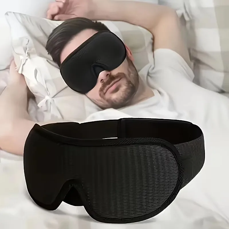 Image of 1/2 Stück 3D-Schlafmaske, super bequem, lichtblockierend, verstellbares Kopfband, weich, atmungsaktiv, für Reisen, Zuhause, Büro, Augenklappe