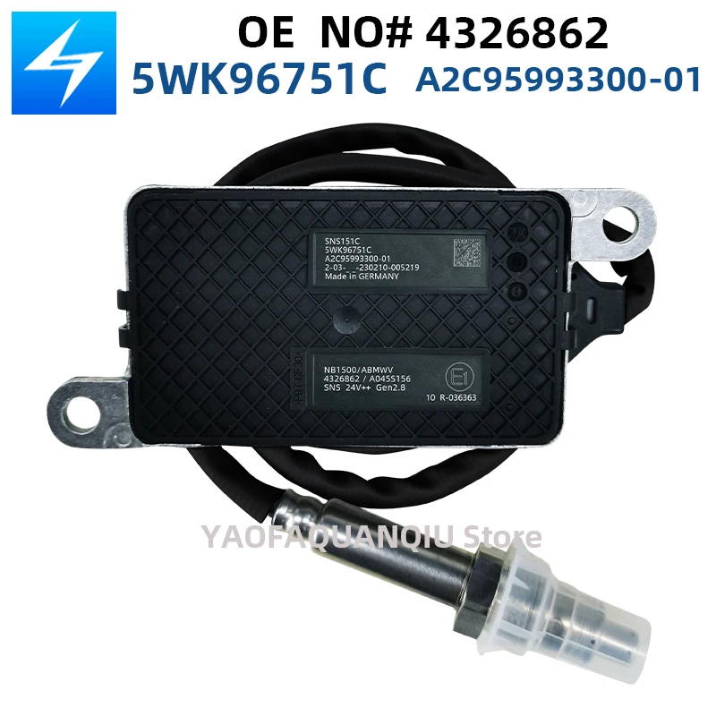 4326862 5WK96751C A045S156 SNS151C A2C95993300-01 New Nitrogen Oxygen Sensor NOX Sensors For CUMMINS Engine