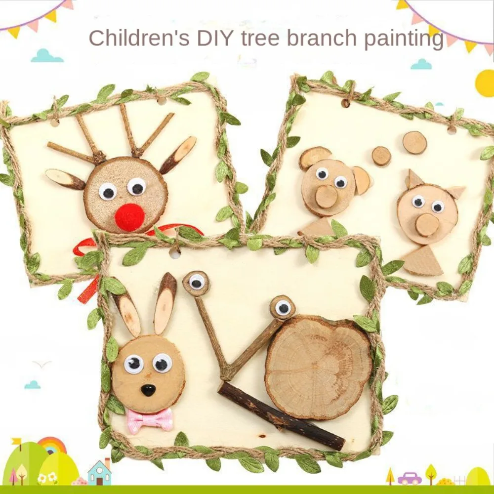 Creative Diy Material Package Diy Wooden Frame Wood Animal Kids Educational Toys Handmade Craft Children Craft Toy Kindergarten