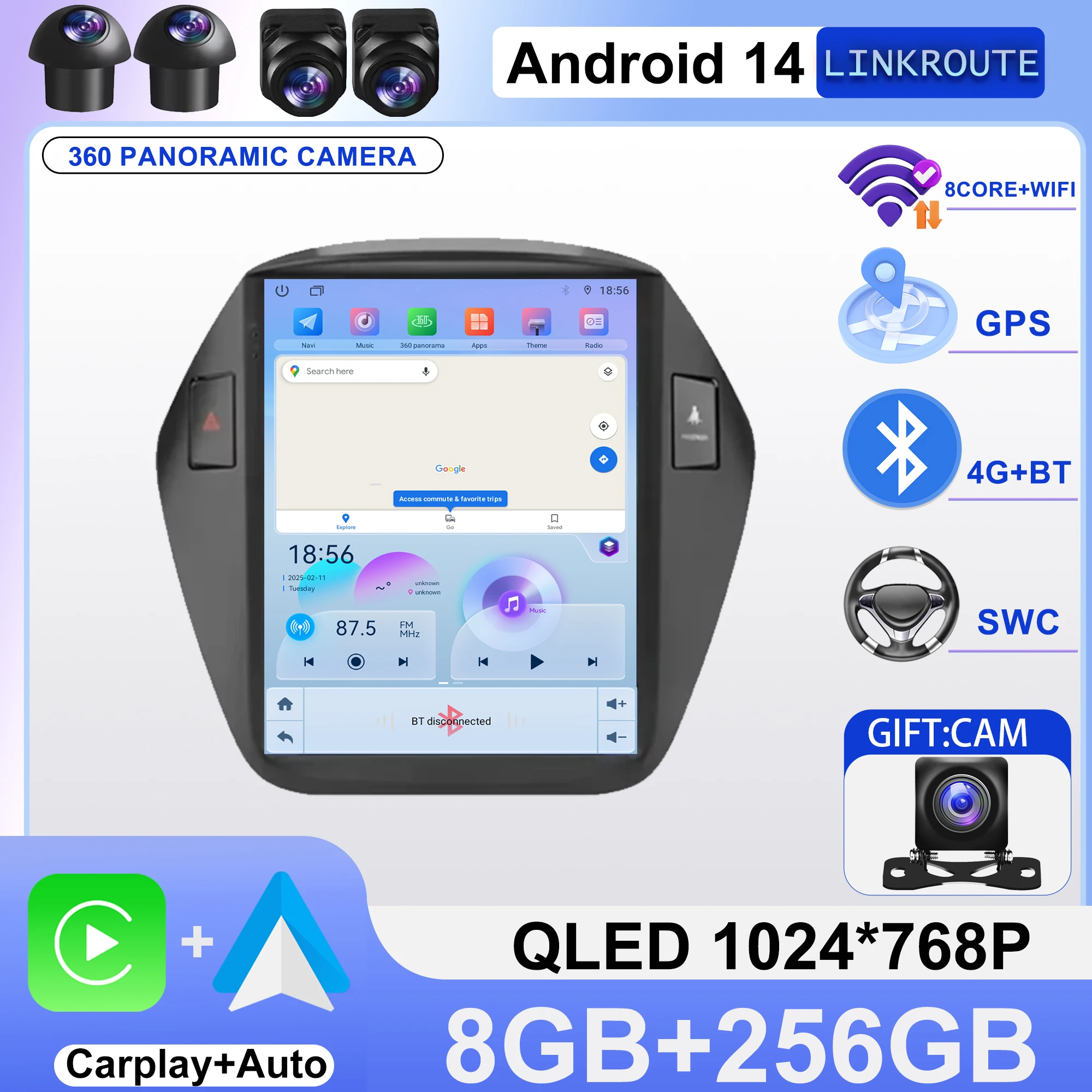 

Android 14 Car Radio Wireless Carplay For Hyundai lX35 Tucson 2009-2015 9.7" Stereo Multimedia Video Player Navigation Head Unit