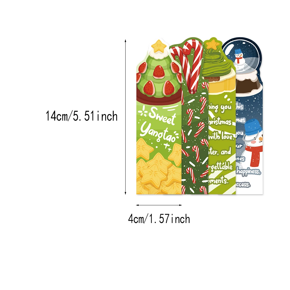 30PCS Fun Christmas English Creative Portable Laptop Travel Graduation Student Graffiti Stationery Page Bookmarks