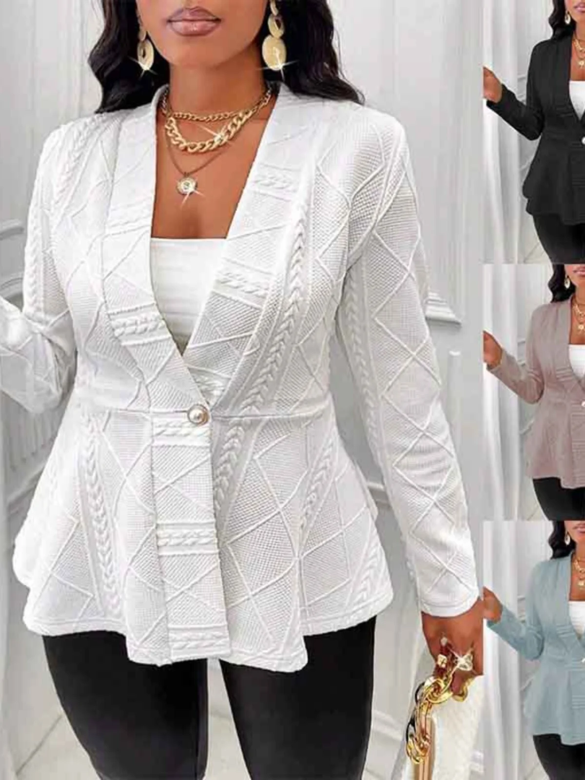 

Faion Street Sle Long Sve Button up Slim Faionables Women's Single Button Coat Casual Profional Streetwear