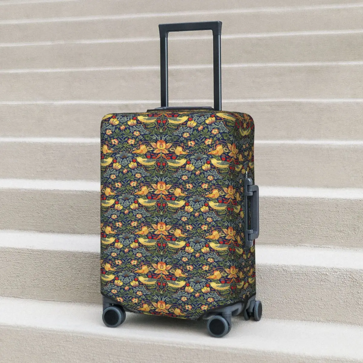 William Morris - Strawberry Thief Suitcase Cover Protection Elastic Travel Luggage Protector Covers for 18-32 Inch