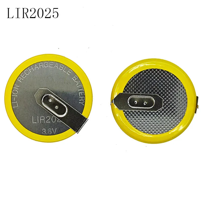 100pcs/lot LIR2025 2025 180degree s pins Rechargeable battery for Automobile remote control key