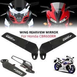 Motorcycle Wing Mirrors For Honda CBR 600RR CBR600RR 2004-2022 Adjustable Rotating Rearview Side Mirror WITH LOGO