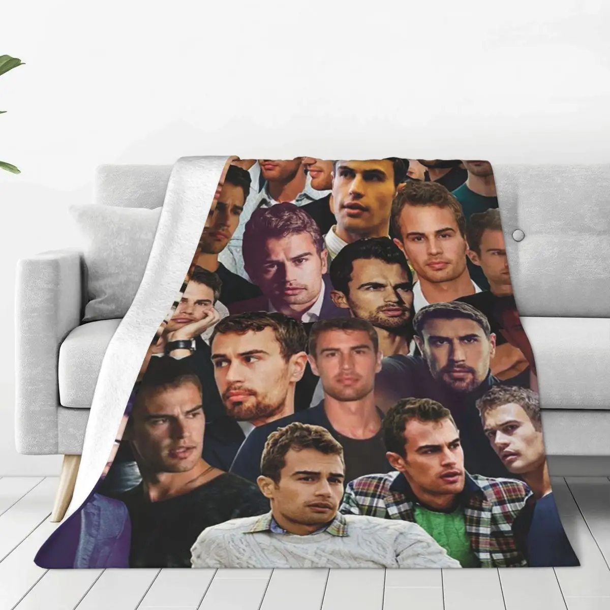 Theo James Photo Collage Blanket Fleece Warm Sofa Throw Blankets For Couch Bedding Travel Throws Bedspread Quilt