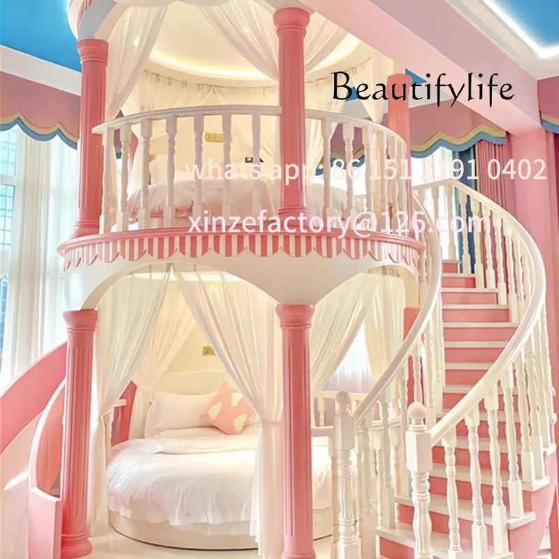 تخصيص سرير ذات طابقين الديكور السلامة الحديثة الشريحة القلعة سرير الأميرة روضة كاما Infantil Furn
