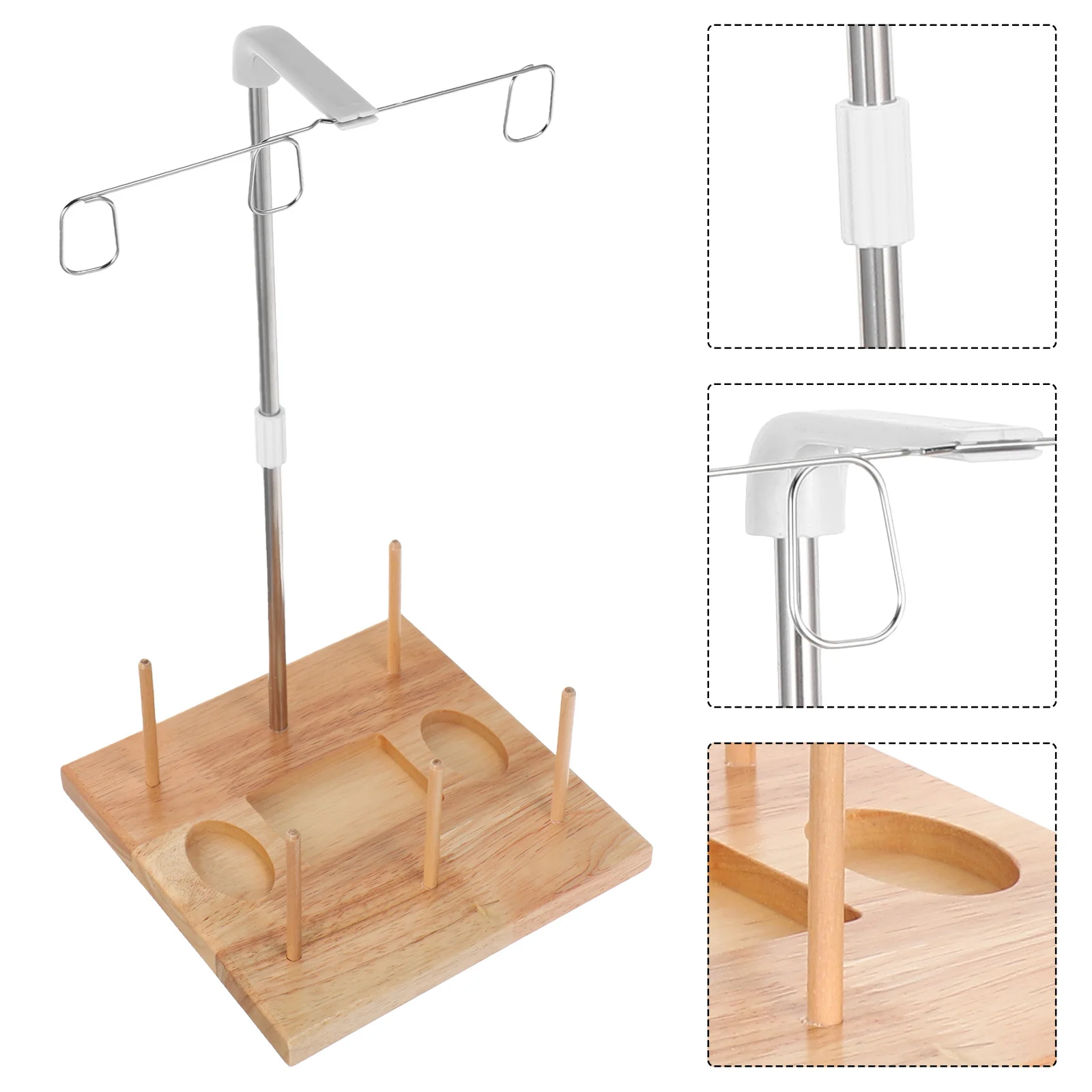 

Sewing Thread Rack Wood Spool Stand Large Capacity Design Independent Structure Precise Positioning Storage Organizer