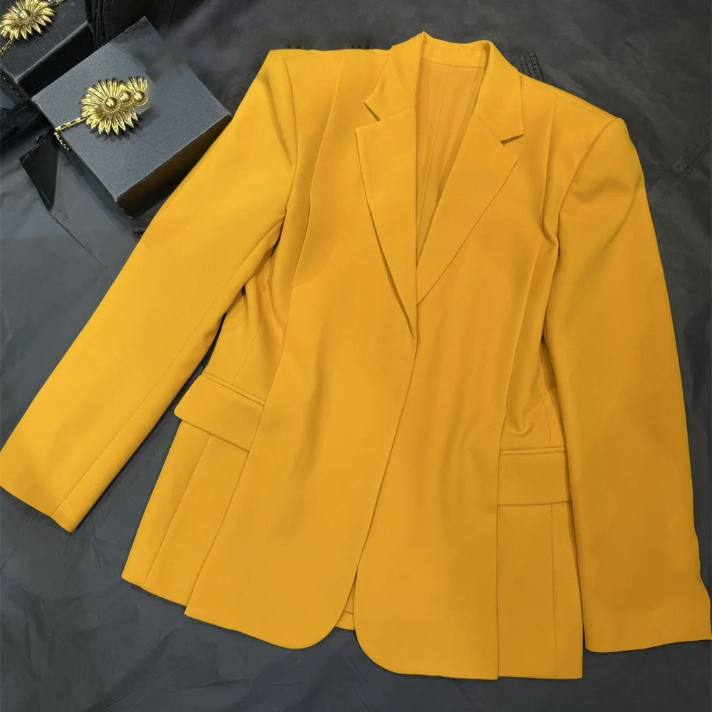 2026 Winter Women's Suit Jacket, Satin, Slim Fit, Casual Women's Top, Outerwear, Y2K New Fashion, Versatile, Lapel Coat bra