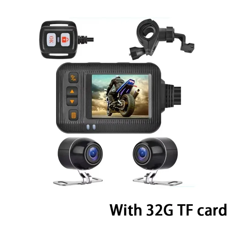 1080p Waterproof Motorcycle Digital Video Recorder - Motorcycle Instrument Camera - 2-inch Front-Back Camera Video Recorder