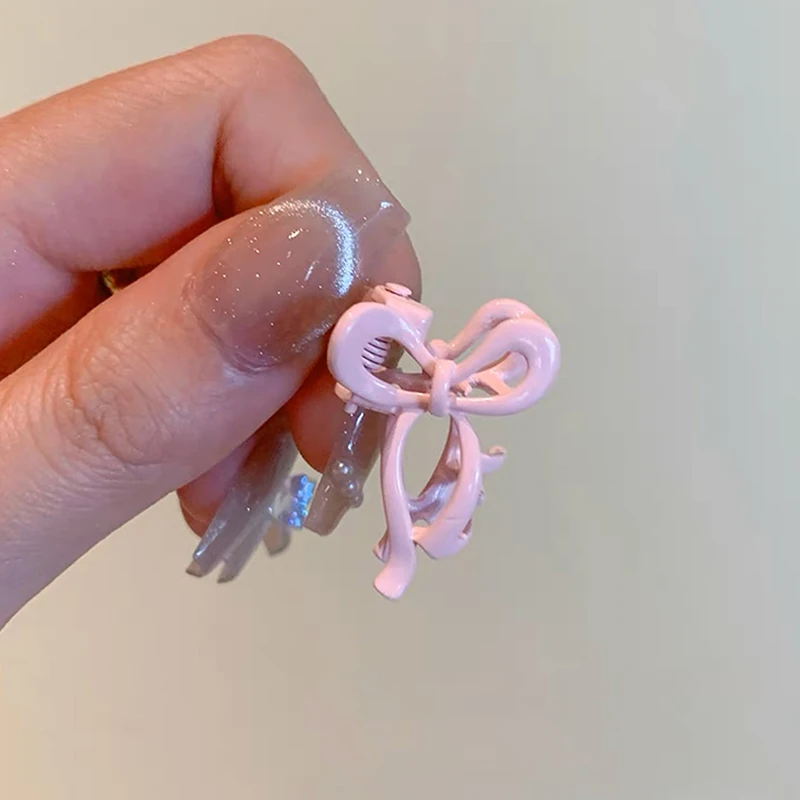 

Sweet Bow Hairpin Mini Solid Color Alloy Hair Claw Bangs Broken Hair Organizing Tools Girls Headdresses