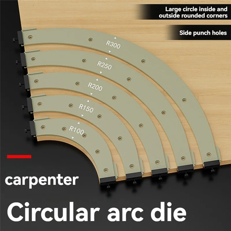 NOCM 라디우스 지그 코너 템플릿 목공용 라운드 코너 라디우스 템플릿 목공 도구 대형 아크 몰드 R200