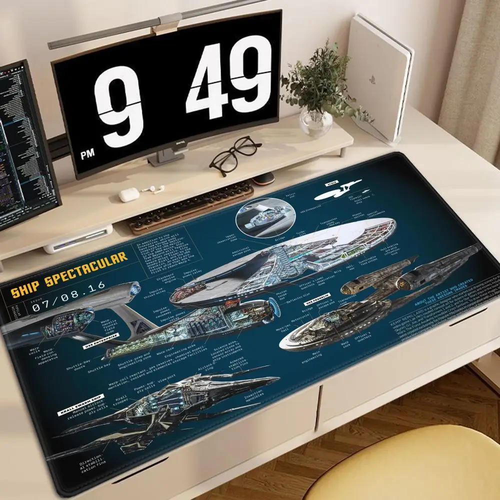 

S-tar Trek Plus Size game Mouse mat LCARS Style Computer Pad Desk Pad Gamer Lock Edge Keyboard Pad 12060cm Rubber Mouse Pad