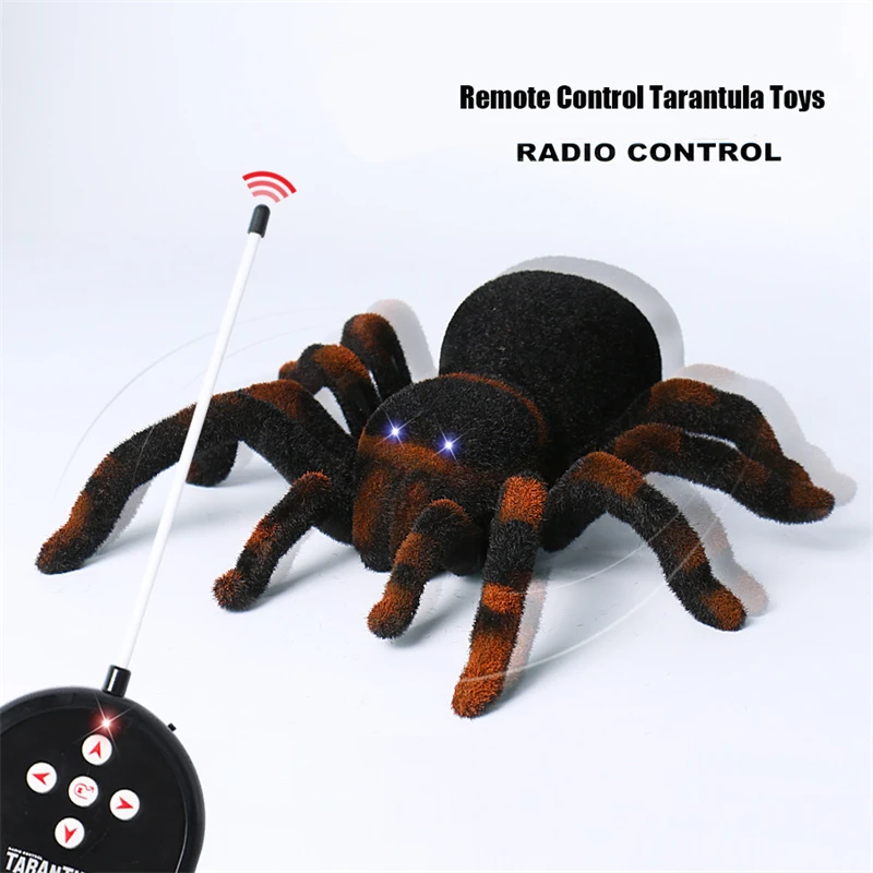 Electric Simulation Remote Control Scary Spider Eyes Lighting Novelty Spider Battery Operated Toys Family & Friends Prank Toys