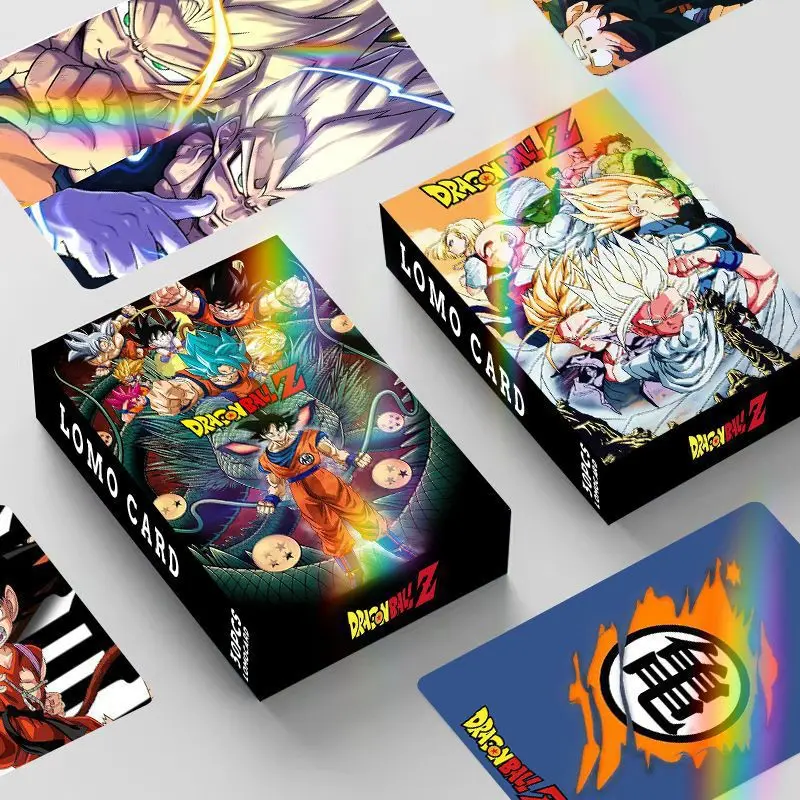 

New Cartoon Anime Dragon Ball Laser Flash Card with 30 Small Cards on Both Sides and Boxed Photo Cards Hot Selling