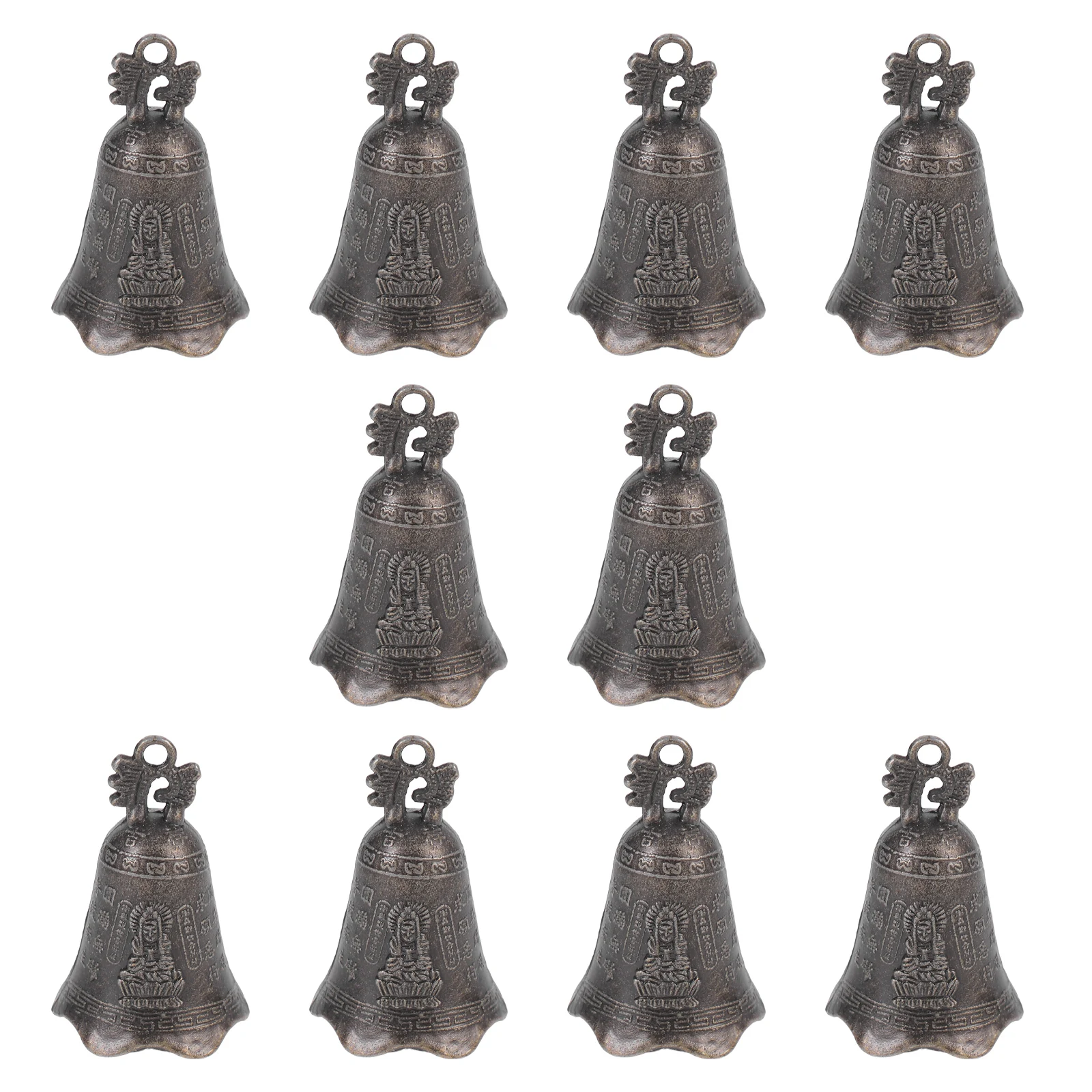 

10 Pcs Zinc Alloy Wind Chime Retro Bell naments Bronze Color DIY Pendant Charms Hanging Decor Simple Stylish Unique Design Door