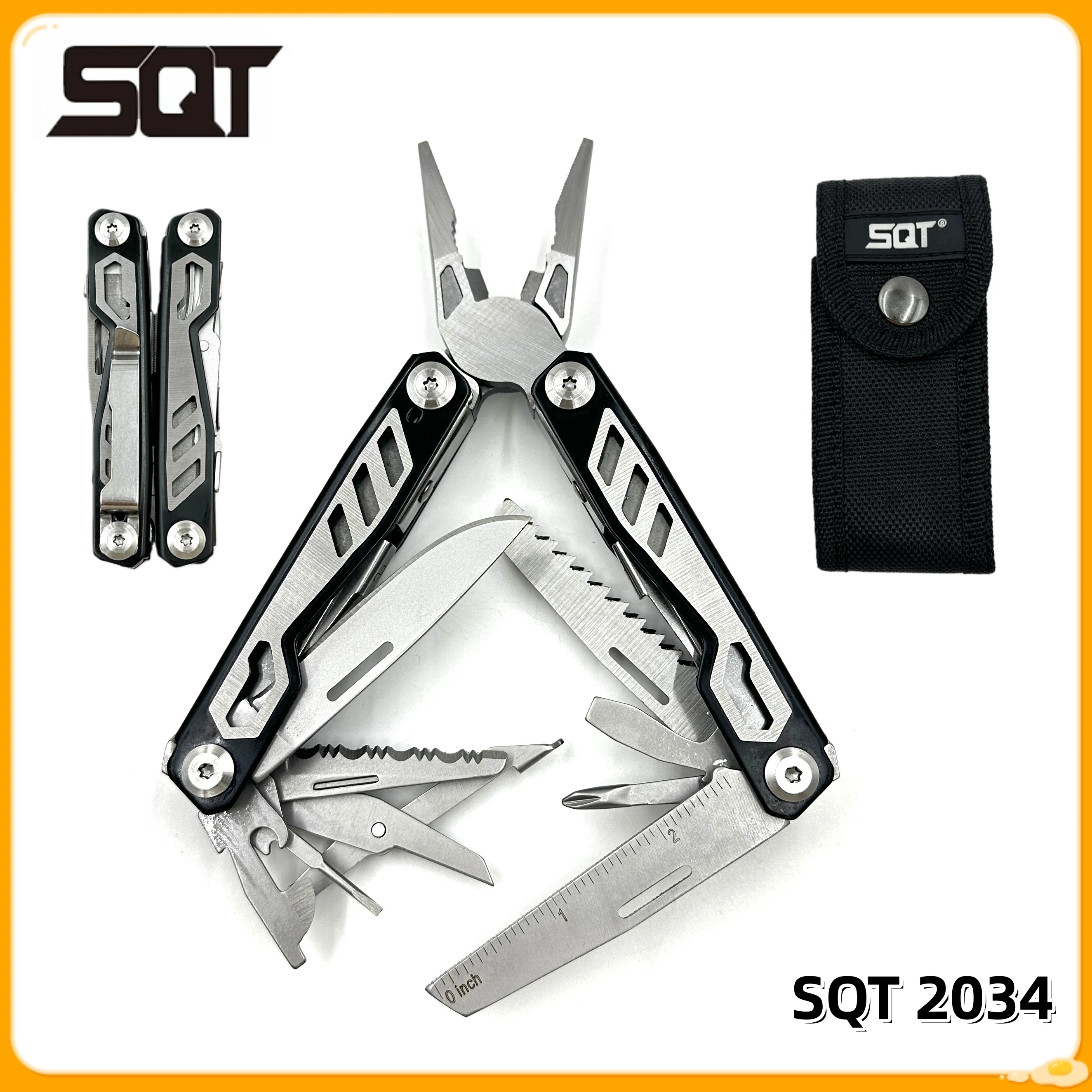 SQT 15-IN-1 Multi-Functional Pliers Stainless Steel Multi-Purpose Tools Outdoor Camping Equipment EDC Combination Tools