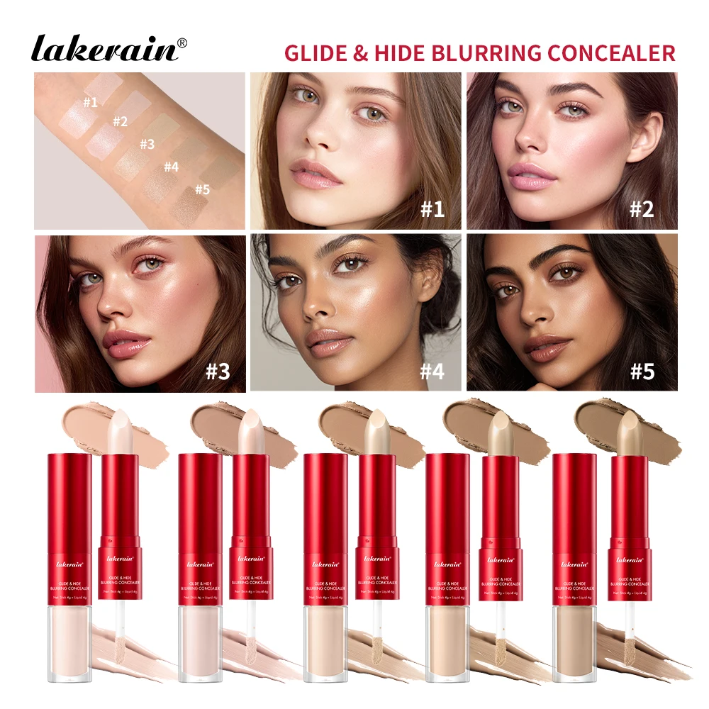 

Lakerain 2 IN1 Concealer Fuzzy Stick Hydration Conceals Dark Circles Long Lasting Coverage Blemishes Liquid Concealer Cosmetics