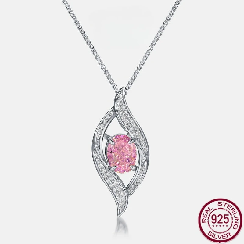 

New S925 Pure Silver Ice Flower Cut High Carbon Diamond Pendant Fashion European and American Wedding Jewelry