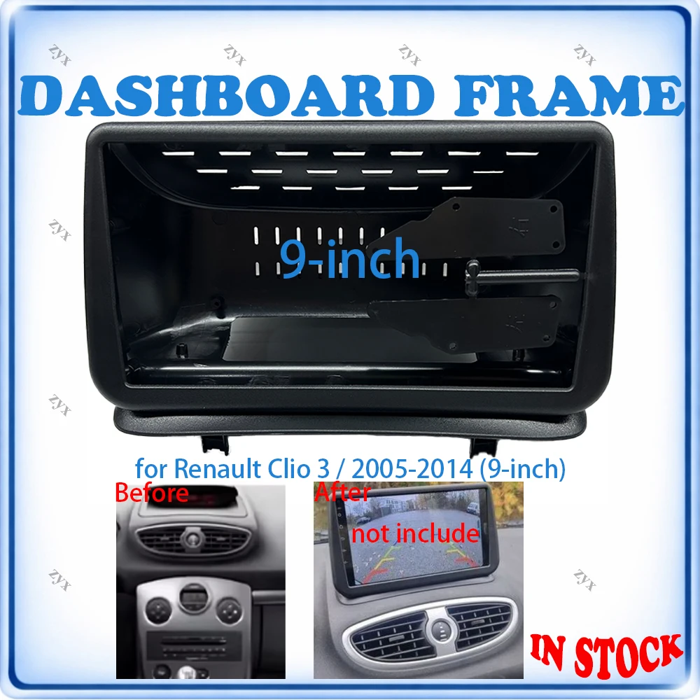 Car Radio Fascia Frame For Renault Clio 3 2005-2014 9 inch With Canbus Decoder & Wiring Harness Car Accessories Plug & Play