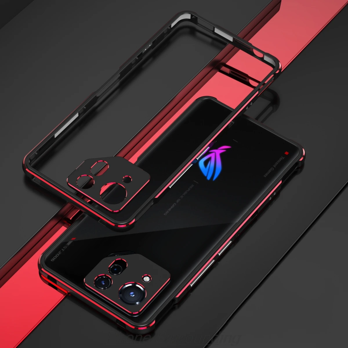 

Ультратонкий алюминиевый чехол-бампер для ASUS ROG Phone 8/ROG Phone 8 Pro, металлический чехол + (1 стеклянная пленка + 1 мягкая задняя пленка)