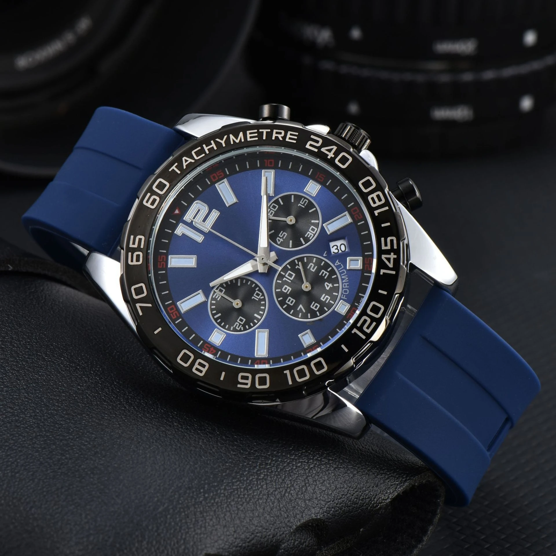 Orologio da uomo di lusso autentico Cinturino in acciaio inossidabile di alta qualità Movimento al quarzo a sei lancette Orologio da polso Hip Hop Marchio di stilisti